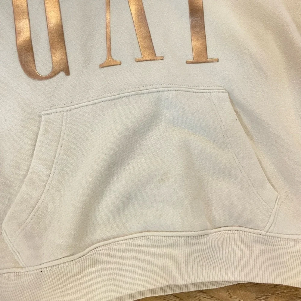 GAP Kids Girl’s Ivory Gold Logo Pullover Hoodie Size XS